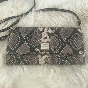 Dooney & Bourke snake skin clutch/shoulder bag